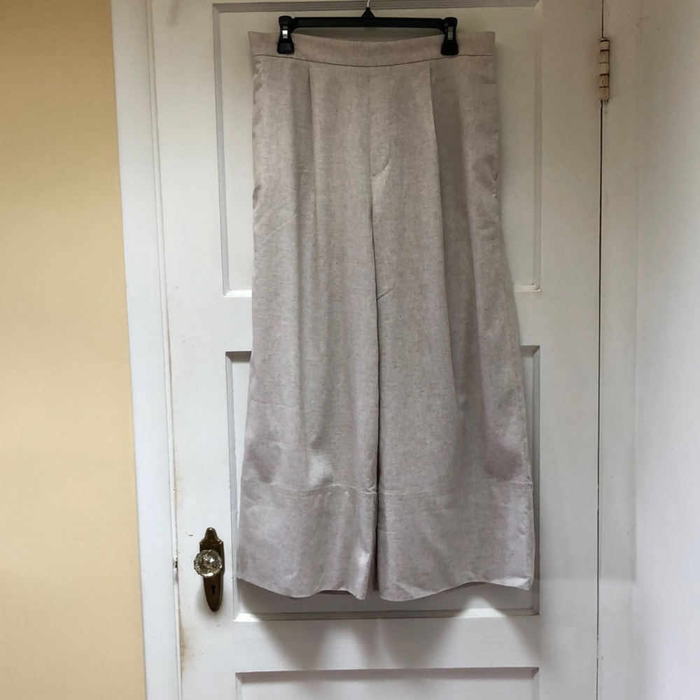 Banana Republic Factory Linen Blend Cropped Wide Leg Pants